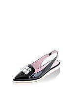 Las Lolas Zapatos de talón abierto Ls0531 (Negro)