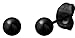 3 Pairs Black IP Plated Surgical Steel 4mm, 5mm and 6mm Ball Stud Earrings for Kids