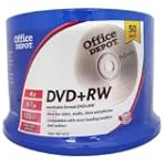 Office Depot 50/pack DVD+RW Rewritable Blank Media Discs Spindle, 4X/120min/4.7GB