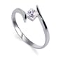 Nickel Free Sterling Silver Princess Cut 5mm Clear Cubic Zirconia Polished Finished 2mm Band Promise Ring Size 5