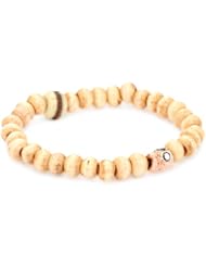 Borgioni Small Skull on Pink Yak bone Bracelet