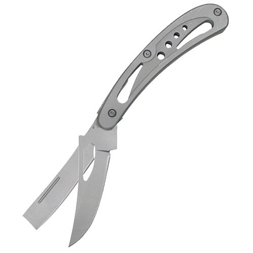 Combination Razor Folding Knife Gray