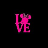 Love Minnie Mouse #1 Car Window Decal Sticker Fucshia Pink 4