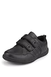 Coated Leather Cupsole Riptape Shoes