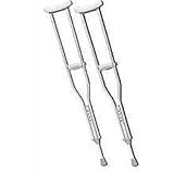 Push Button Aluminum Adjustable Crutch Youth 36-44 (Pair)
