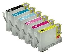 1 Set of 6 NEW VERSION 5 High Capacity 100% Compatible Ink Cartridges for the EPSON Stylus Photo R265 R360 R285 RX560 RX585 RX685 P50 PX650 PX700W PX710W PX800FW PX810FW TO801 TO802 TO803 TO804 TO805 TO806 TO807
