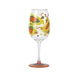 CR Gibson Lolita Acrylic Wine Drinkware Tye Dye  Set of 2