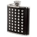 5 oz. Black Leather Flask Bonded with Silver S.S. Dots