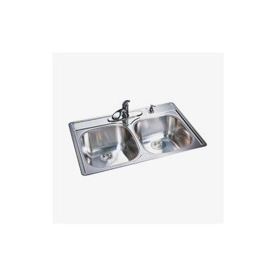 FrankeUSA DSK854BX Double Bowl Stainless Steel 33x22in. Topmount Sink