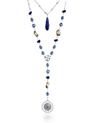 The SAK 2-Row Bead Circle Y-Shaped Necklace, 18"