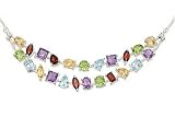 10 3/4 Carat Multi-Gemstone Sterling Silver Necklace