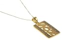9ct Gold Gents Diamond Set Rhodium Plated Son Pendant on an 18" Belcher Chain