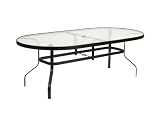 Suncoast Cast Aluminum Patio Tables 40 x 66 Oval Glass Dining Table Ebony Finish