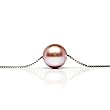 HinsonGayle AAA Handpicked Premium Round 10.0-10.5mm Naturally Pink Cultured Pearl Solitaire Necklace (Sterling Silver)