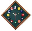 12in Diamond Billiard Clock Mahogany & Spruce Mali Felt