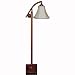 Fishing pole floor lamp with aged patina Ffnish and linen shade