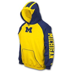 Michigan Wolverines Youth Adidas Hooded Sweatshirts - Helmet Hood