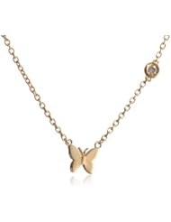 Shy by Sydney Evan Butterfly Diamond Bezel Necklace, 16.25"