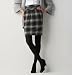 Tulip Skirts - Ann Taylor Loft Women's Black Petite Plaid Wool Crepe Tulip Skirt