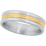 Titanium & 18K Yellow Gold Bridal Design Comfort Fit Band
