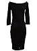 Black Off Shoulder Twist Bust Vintage Retro Rockabilly Pinup Women's Dress