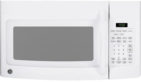 GE Spacemaker JVM1752DPWW 1.7 cu. ft. Over-the-Range Microwave Oven with 1000 Watts, 10 Power Levels, 300 CFM Two-Speed Vent, 2 Removable Oven Racks, Sensor Cook, Convertible to Recirculating and Cooktop Lighting: White