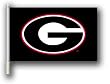 Georgia Bulldogs Car Flag W/Wall Brackett Set Of 2 - Georgia Black Car Flag