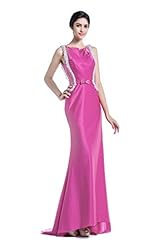 Plus Size Sexy Backless  Lace Satin Mermaid Sleeveless Evening Dress/Prom Dress/Party Dress  with a Brush/Sweep Train  With a Bow(s) and a Sash 