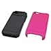 CoverON HYBRID Heavy Duty Hard HOT PINK Case and Soft BLACK Silicone Skin Cover with Kickstand and Credit Card Holder for Apple Iphone 5S / 5 [WCA660]