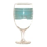 Fiesta Turquoise Stripe 16-ounce Glass Goblet by Fiesta