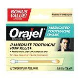 Orajel Maximum Strength Toothache Pain Relief Swabs - 12 count