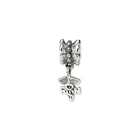 RN Medical Dangle Charm in Sterling Silver for Pandora, Kera and other 3mm Bracelets