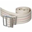 White Cotton Gait Belt with Metal Buckle - Striped 2 x 54"