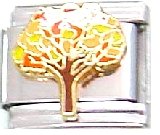 Clearly Charming Tree with Fall Leaves Italian Charm Bracelet Link