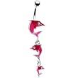 Make A Splash Pink Dolphin Belly Ring