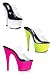 Dual-Strap Slip-On Mule With Uv Reactive Bottom & 6 1/2 Inch Heel.