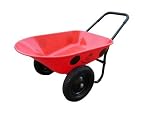 Marathon Industries 70011 5 Cubic Foot Poly Residential Yard Rover Ladybug Wheelbarrow With Dual Pneumatic Air Filled Tires & Cushion Grip Handle