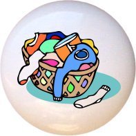 Ceramic Knob - Design #114131 Dirty Laundry Basket - Laundry Room