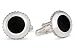 Onyx and Gray Swarovski Crystal Sterling Silver Cufflinks