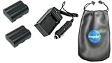 ValuePack (2 Count): Digital Replacement Battery PLUS Mini Battery Travel Charger for Specific Digital Camera and Camcorder Models / Compatible with KONICA MINOLTA NP-400, MINOLTA NP-400, PENTAX D-LI50, SAMSUNG SLB-1674, SIGMA BP-21, KONICA MINOLTA DiMAGE A2, Dynax 5D, Dynax 7D, Maxxum 5D, Maxxum 7D, MINOLTA DiMAGE A1, PENTAX K10D, SAMSUNG GX-10, GX-20, SIGMA SD14 Charges with Intelligent Charge Technology - Includes Car Adapter, TWO Batteries and ONE Leatherette Camera / Lens Accessories Pouch