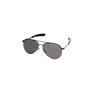 AO American Optical Flight Gear General Series Sunglasses Select Frame Color: Silver, Select Lens Color/Upgrade: Polarized High Contrast Amber Polycarbonate, Select Temple Design: Bayonet, Select Lens Size: 52mm lens size - Small / Medium fit Model S-PHCAP-BNT-52