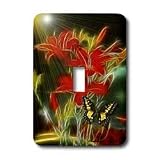 SmudgeArt Fractalius Flower Designs - Lily Wisp - Light Switch Covers - single toggle switch