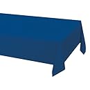 Creative Converting Touch of Color Plastic Lined Table Cover, 54 by 108-Inch, Navy