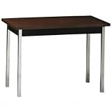 Non Folding Utility Table, Chrome Legs, Laminate Top, 72 x 36, Walnut/Black (HONUTM3672WPCHR) Category: Wood Folding and Utility Tables