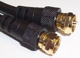Satellite F Connector Plug to Plug RG59 Cable Black Lead GOLD 1m