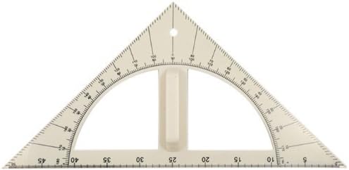 Artec Large Plastic Triangle Ruler with Protractor by Japan Artec