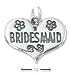 Sterling Silver Bridesmaid Heart Charm