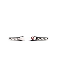 Sterling Silver Medical Alert ID Curb Chain Bracelet - Length 8 Inch
