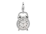 Amore LaVita(tm) Sterling Silver 3-D Alarm Clock w/Lobster Clasp Charm for Charm Bracelet