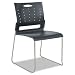 Continental Series Perforated Back Stacking Chairs, Charcoal Gray, 4/Carton